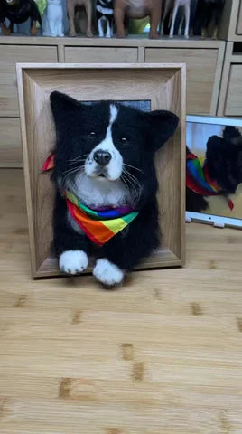 Crafting a Rainbow-Bright Memorial Wool Portrait for Cooper