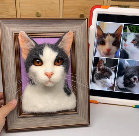 Crafting a Heartfelt Wool Portrait of Pinky: A Tribute to an 18-Year Companion